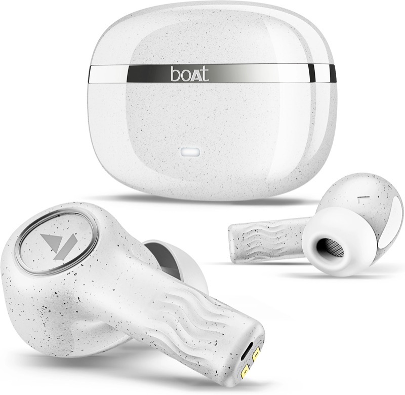 boAt Nirvana Ion 32dB Active Noise Cancellation, 120HRS, Bionic Mode, HIFI5 Bluetooth Headset (Quartz white, True Wireless)