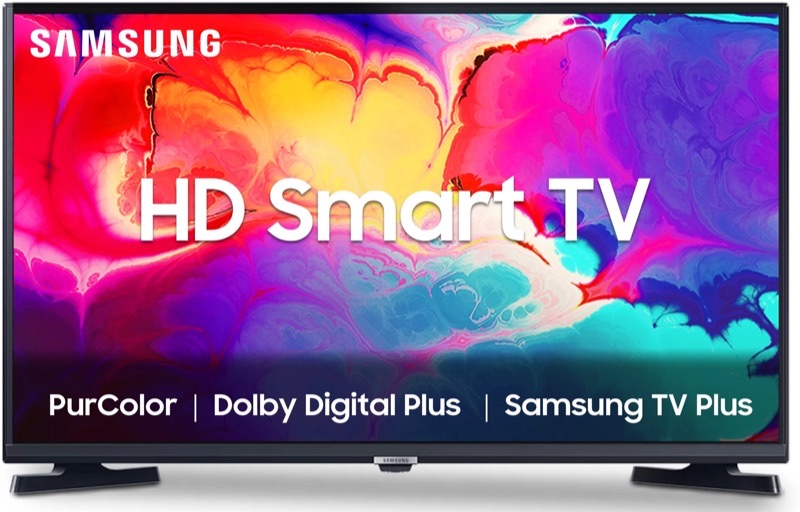 Samsung 80 cm (32 Inch) HD Ready LED Smart Tizen TV with Bezel-Free Design | PurColor | Hyper Real Picture Engine | Triple Protection | SmartThings App Support | TV Key | Connect Share(HDD) | ConnectShare (USB 2.0) (UA32T4380AKXXL)